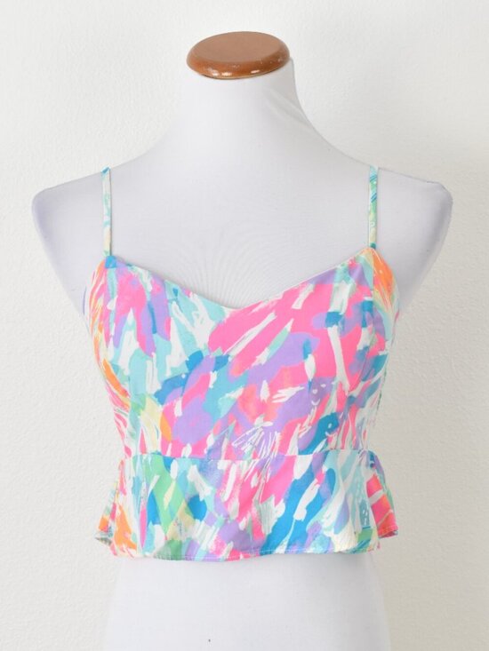 Lilly Pulitzer Tops - Lilly Pulitzer Linnea Peplum Crop Top Sparkling Sands - 4